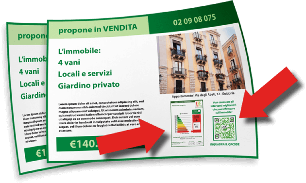 Annuncio immobiliare con QRCode per accedere al Quaderno degli Interventi Migliorativi