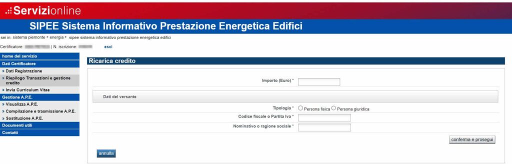 6-Ricarica-credito-APE-2 | Apefacile.it News e Info Ricarica credito Tecnico SIPEE