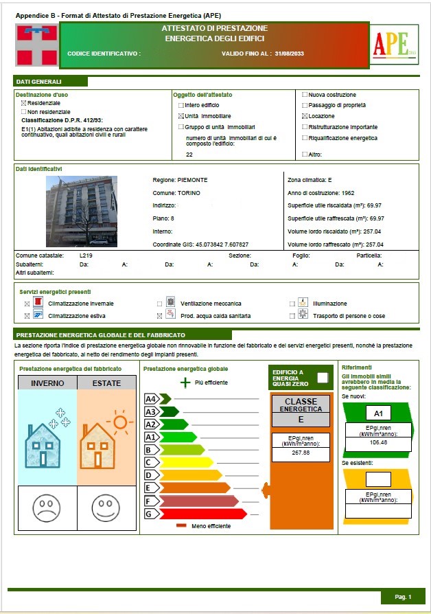 Esempio-APE | Apefacile.it News e Info Esempio di Attestato di Prestazione Energetica APE