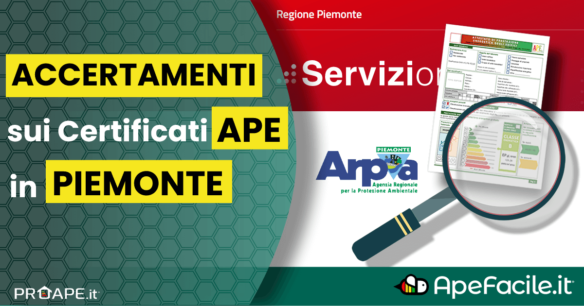 Accertamenti sui Certificati APE in Piemonte
