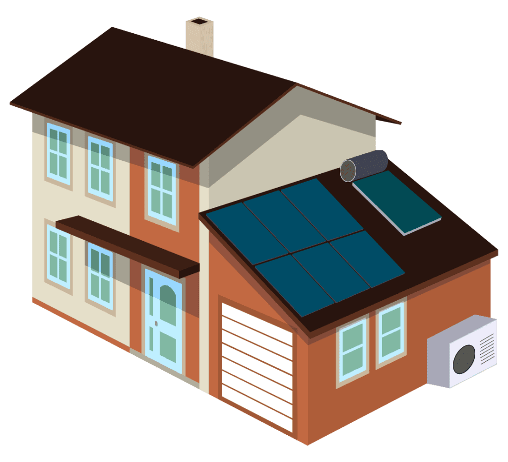 Immagine di casa con impianti ad efficienza energetica