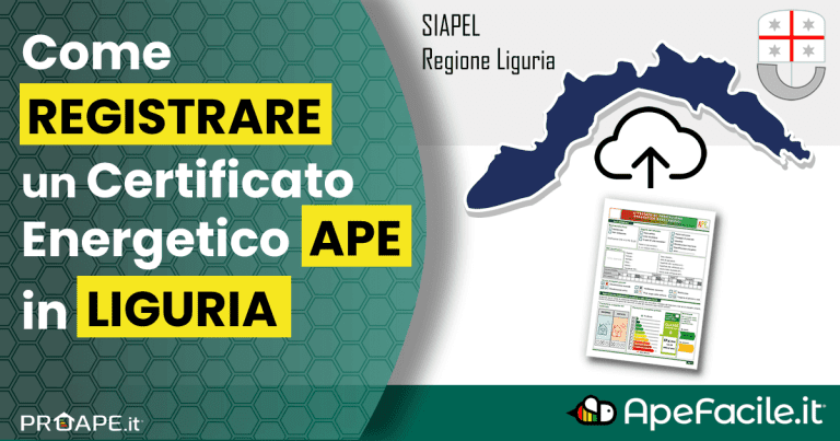 Come si registra un Certificato APE in Liguria