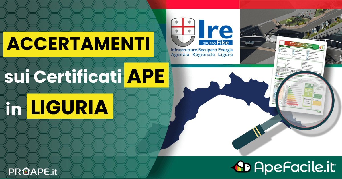 Accertamenti sui Certificati APE caricati in Liguria