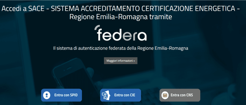 SACE - Accesso al portale tramite SPID-CIE-CNS