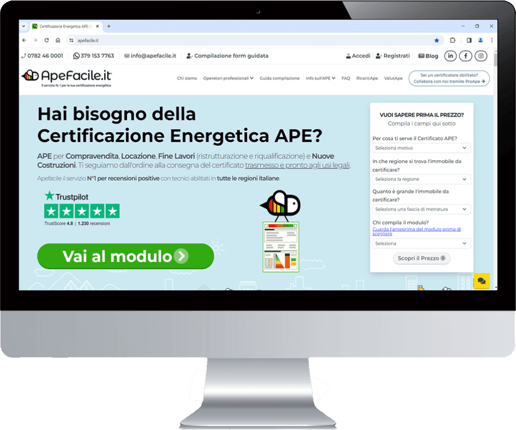 Home Apefacile.it su pc