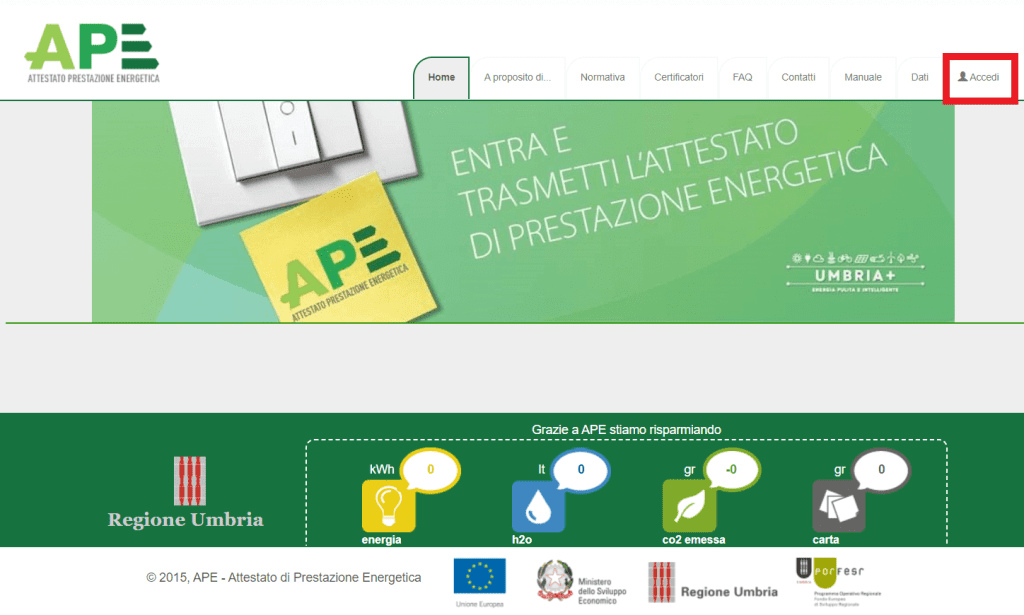 Sistema APE - Regione Umbria - Home