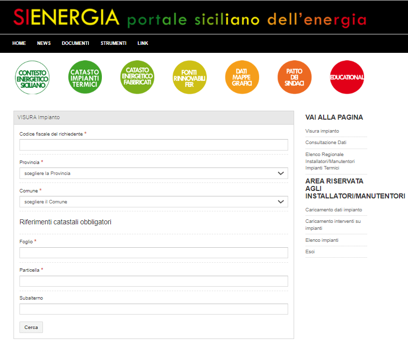 Homepage Portale Energia CITE - Sicilia