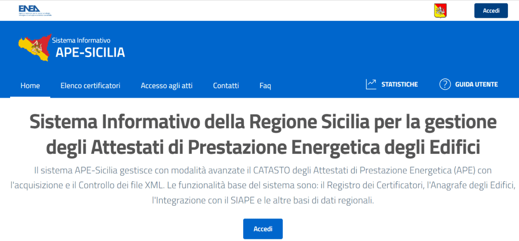 Sistema APE Sicilia - Homepage