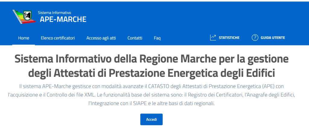 Sistema APE Marche - Homepage