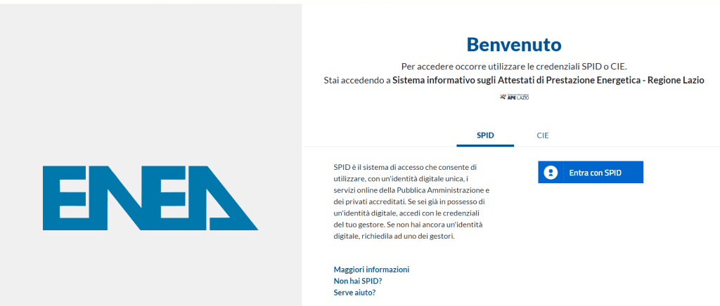 APE-Lazio - Accesso con SPID