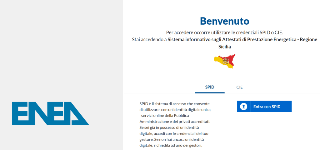 Sistema APE Sicilia - Accesso con SPID