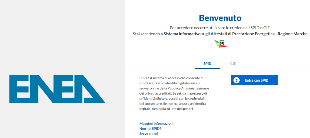 Sistema APE Marche - Accesso con SPID