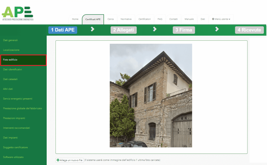 Portale APE - Regione Umbria - Foto edificio
