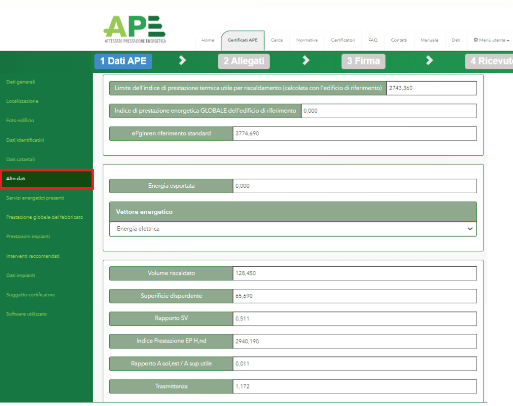 Portale APE - Regione Umbria - Altri dati