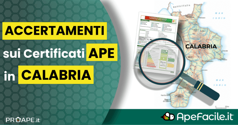 Accertamenti sui Certificati APE caricati sul Sistema APE-Calabria