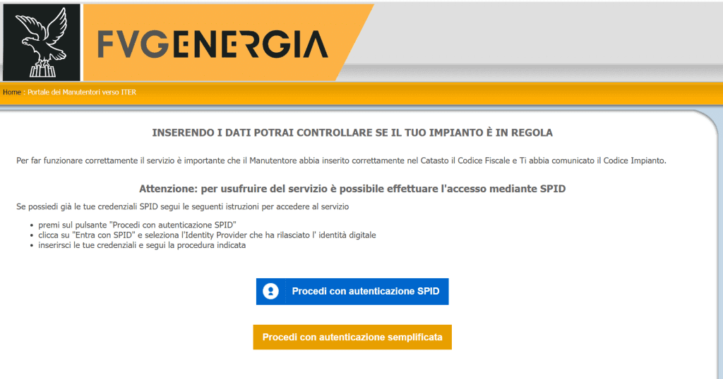 FVG-Energia - Visura del proprio impianto