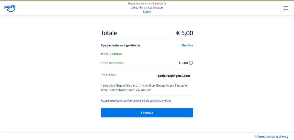 Beauclimat Valle D'Aosta - Pagamento oneri regionali