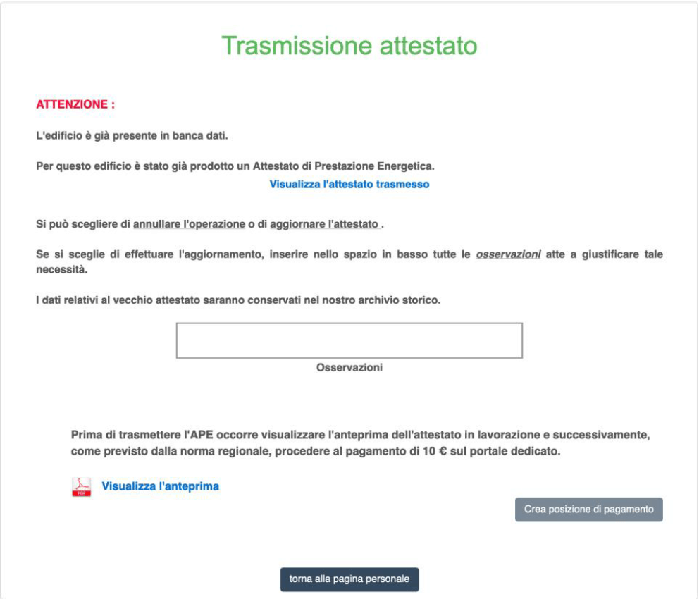 APE Puglia - Attestato già presente