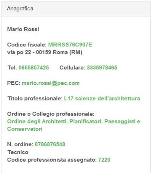 APE Puglia - Visualizzazione dell'Anagrafica