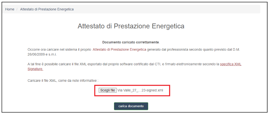 APE Puglia - Carica xml firmato digitalmente