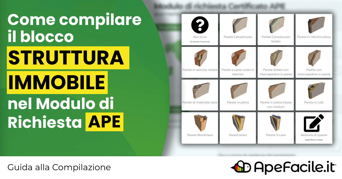 Blocco Struttura Immobile nel modulo di Richiesta APE di Apefacile.it