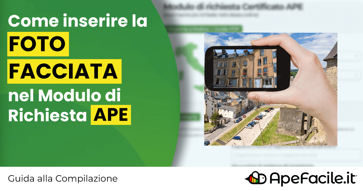 La foto facciata nel Modulo di Richiesta del Certificato APE