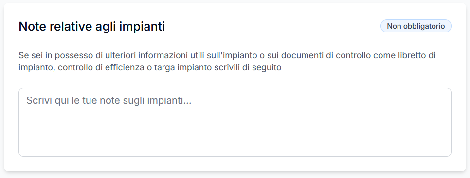 Note relative agli impianti