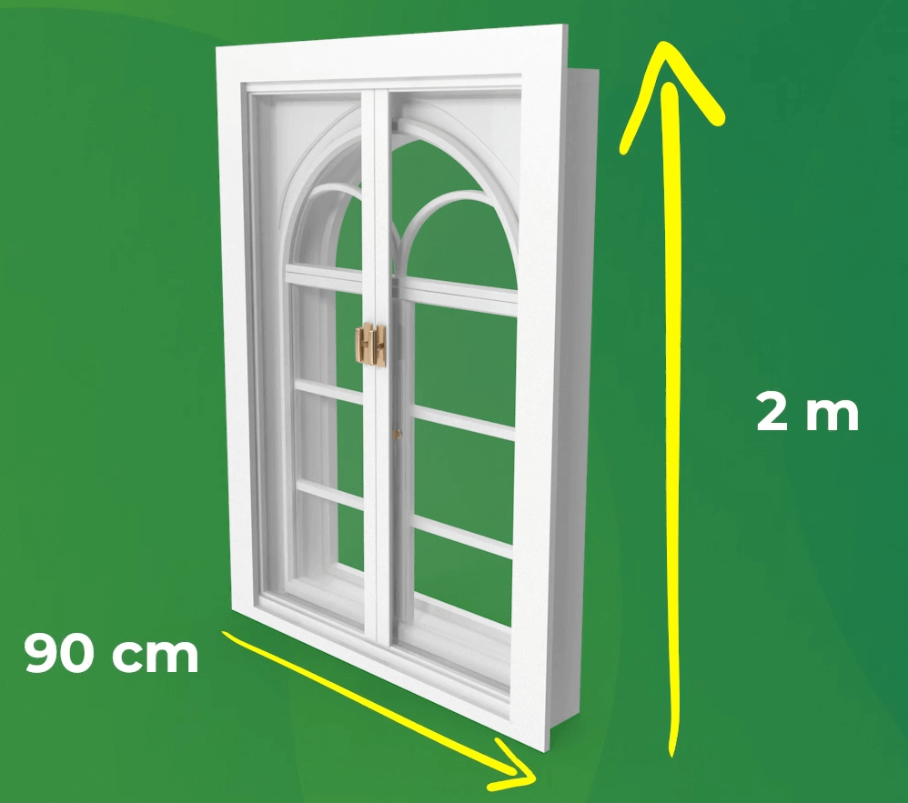 Esempio di misure per porta-finestra