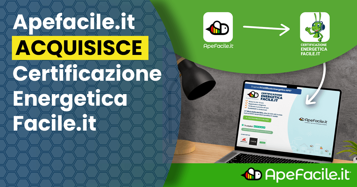 Apefacile.it acquisisce CertificazioneEnergeticaFacile.it