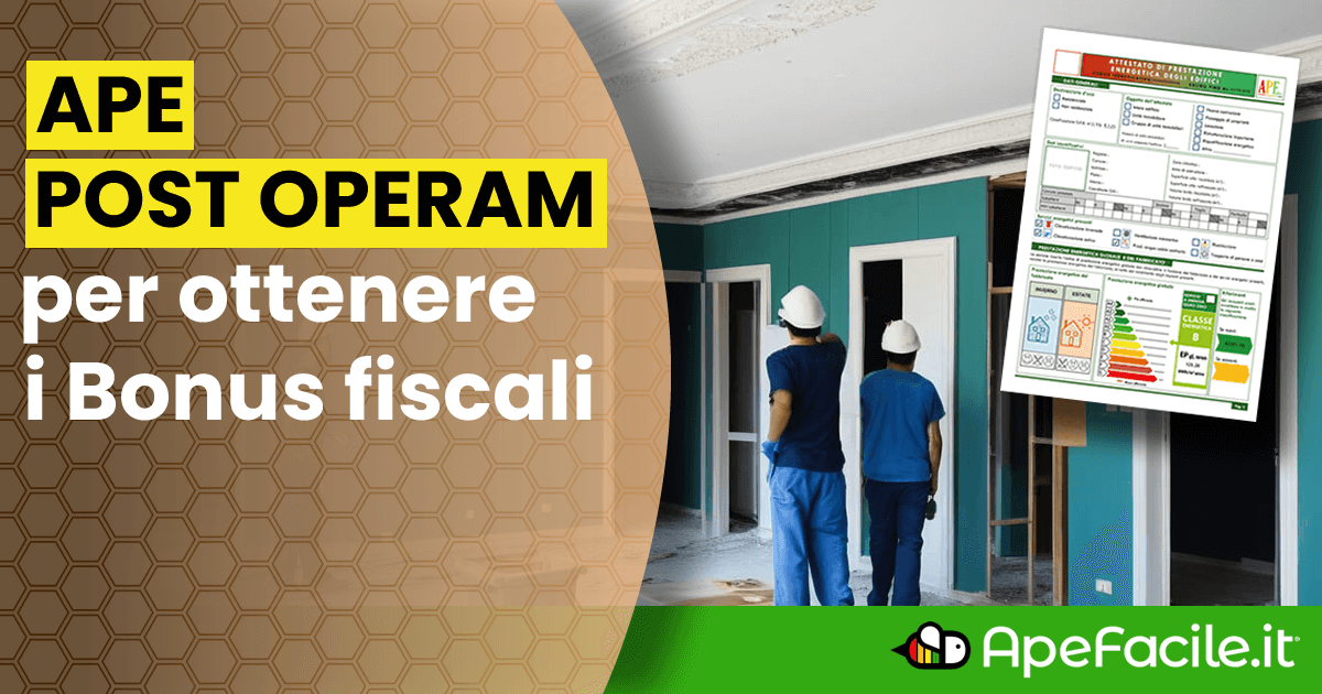 APE post operam per i buonus fiscali