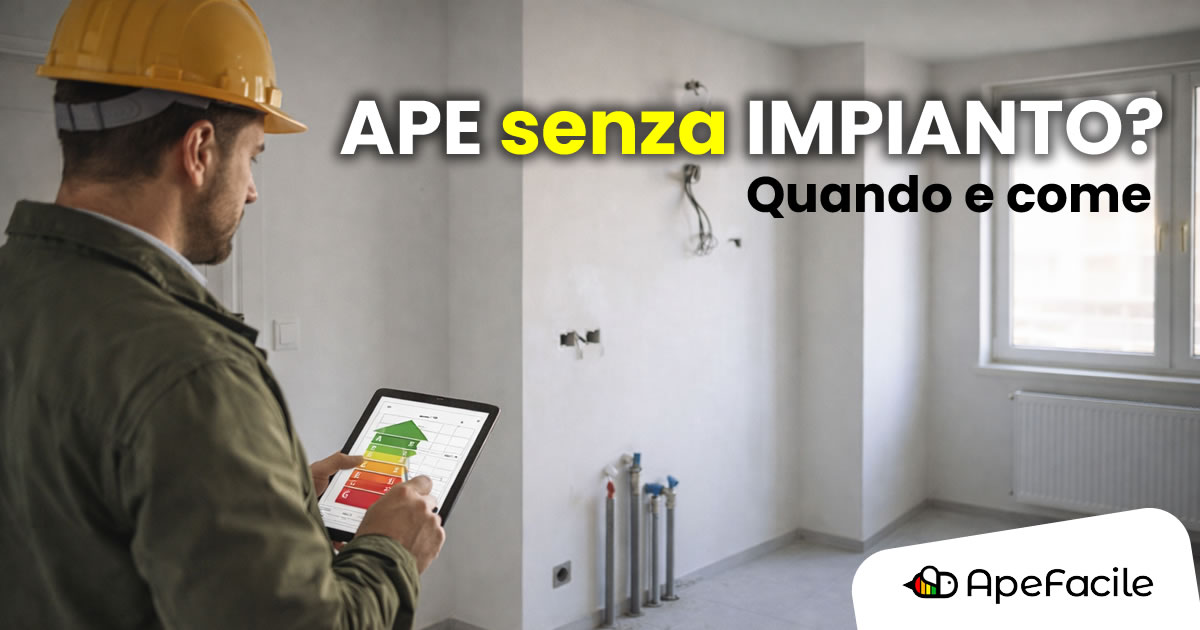 APE obbligatorio senza impianto