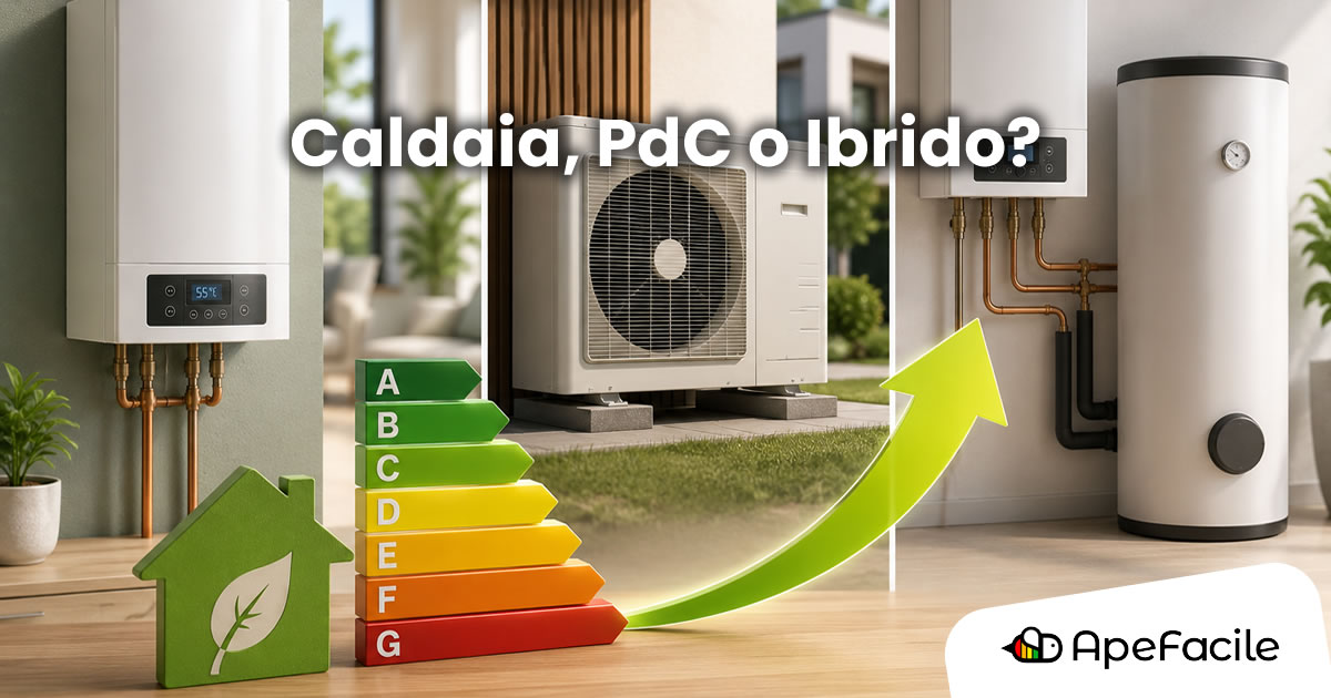Caldaia, pompa di calore o ibrido per aumentare la classe energetica