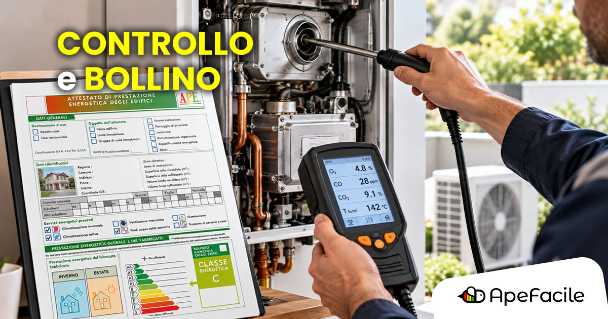 Controllo della caldaia e bollino per APE